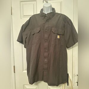 Carhartt Men's Dark Gray Casual Button Down Shirt